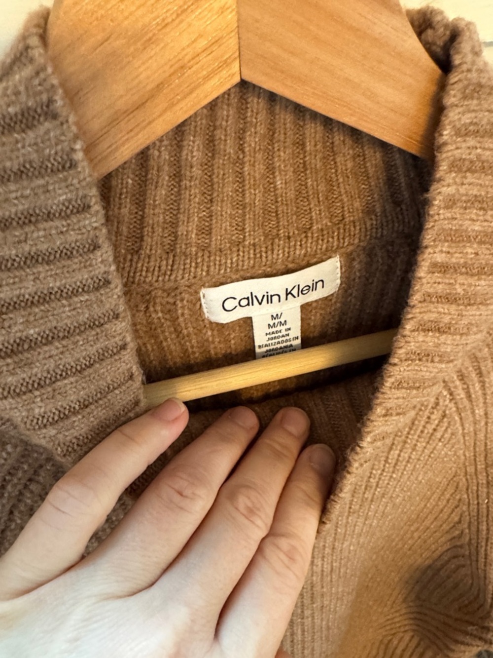 Calvin Klein Women’s Ribbed Mock Neck Sweater Brown Chunky Knit NWT Size M - Picture 3 of 6
